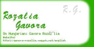 rozalia gavora business card